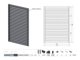 Set ALAntrac horizontálny naklápací systém 2,3x1,6m s 1,5m ALAntrac kosodĺžnikovou výplňou 20x105, v ráme ALAntrac 50x60