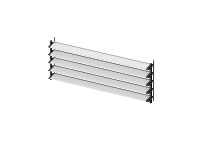 Set čierny plastový horizontálny naklápací systém 0,44 m s 1,5 m AL bielou výplňou 20x95