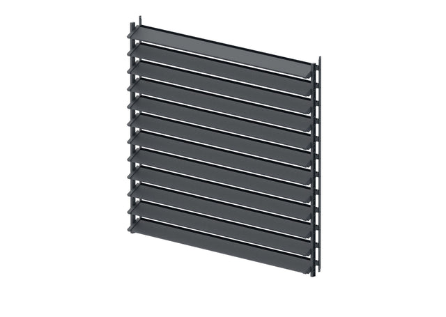 Set Antracitový hliníkový horizontální naklápěcí systém 1,09m s AL 1,2m Antracitovou výplní 20x95mm