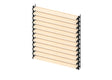 Set Black galvanized steel horizontal tilting system 1.07 m black with 1.2 m pine wood infill 19x95