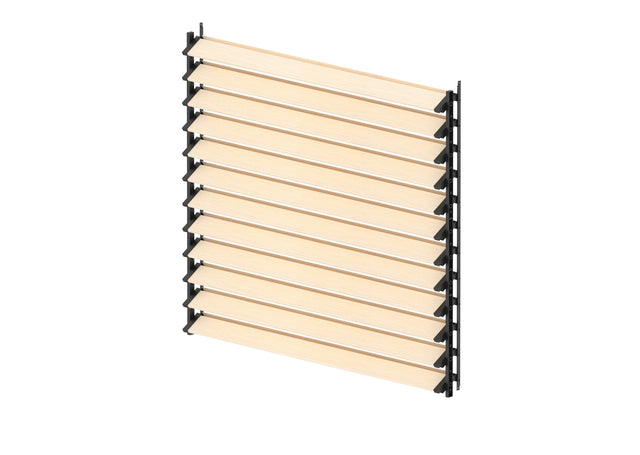 Set Black galvanized steel horizontal tilting system 1.07 m black with 1.2 m pine wood infill 19x95