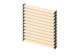 Set čierny hliníkový horizontálny naklápací systém 1,09 m s 1,2 m drevenou borovicovou výplňou 19x95