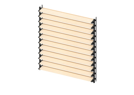 Set černý hliníkový horizontální naklápěcí systém 1,09 m s 1,2 m dřevěnou borovicovou výplní 19x95