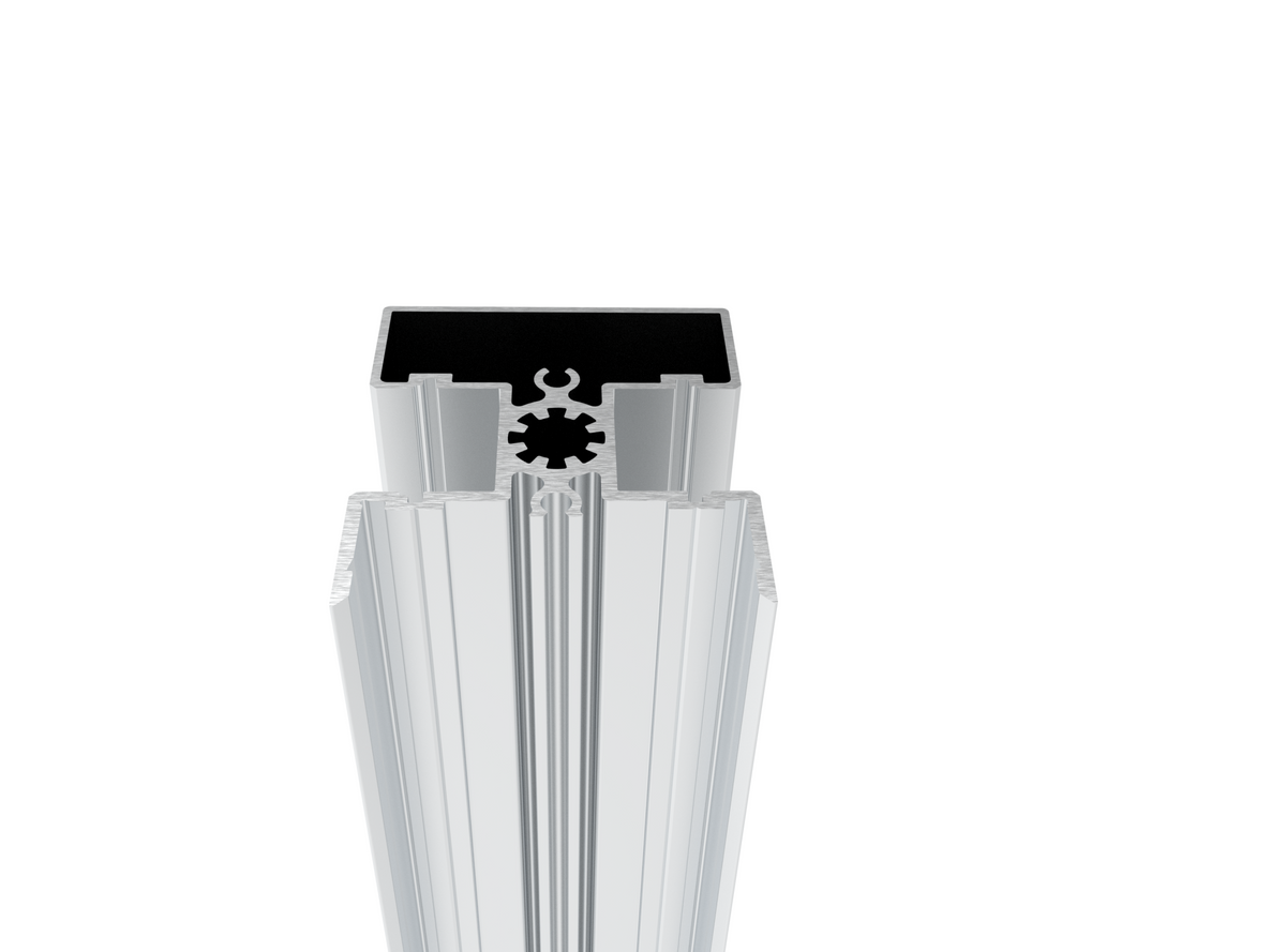 Hliníkový plotový sloupek 50 × 60 mm – 6 m – Natural - pro 20 mm široké výplně