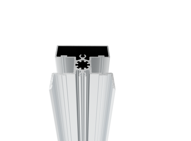Hliníkový plotový sloupek 50 × 60 mm – 6 m – Natural - pro 20 mm široké výplně