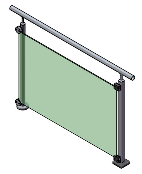 nerezový sloupek sklo