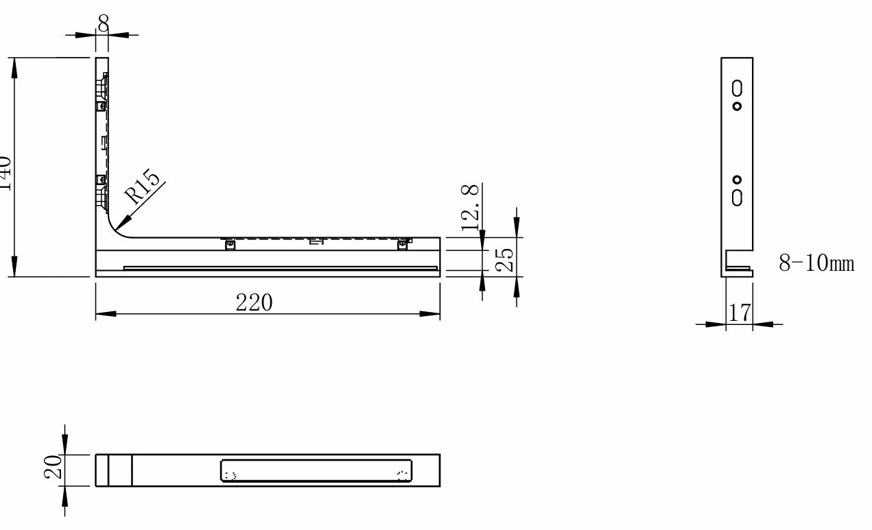 Stabilizační úhelník 22x14cm