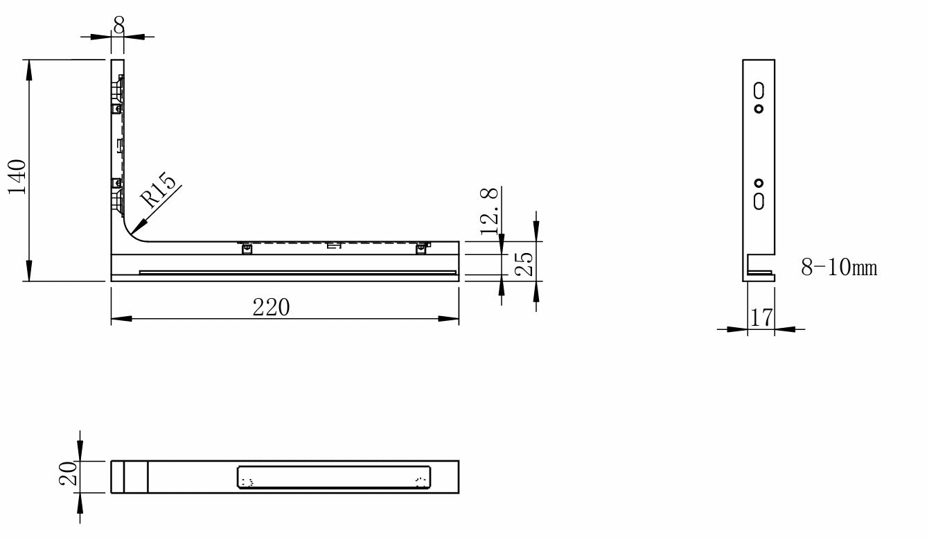 Stabilizační úhelník 22x14cm