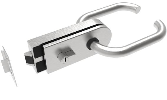 Zámek pro sklenené dveře AISI304 + zámek PZ