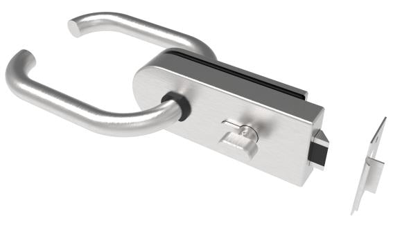 Zámek pro sklenené dveře AISI304 + zámek PZ