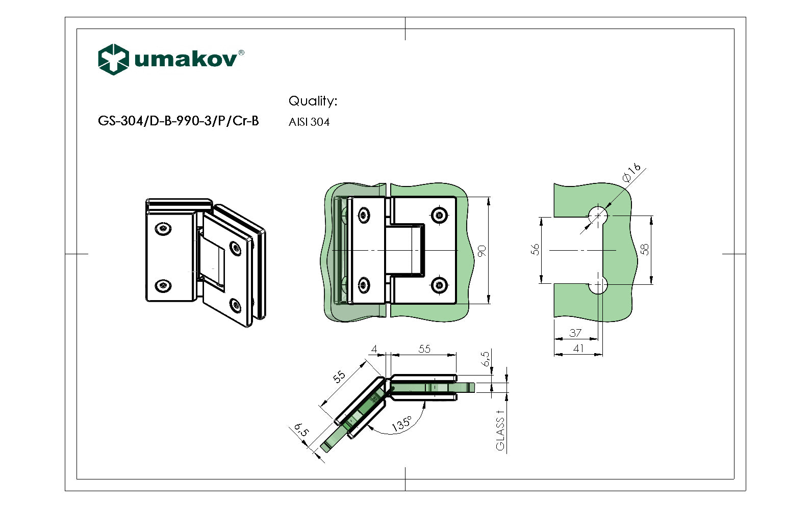 Závěs pro skleněné dveře