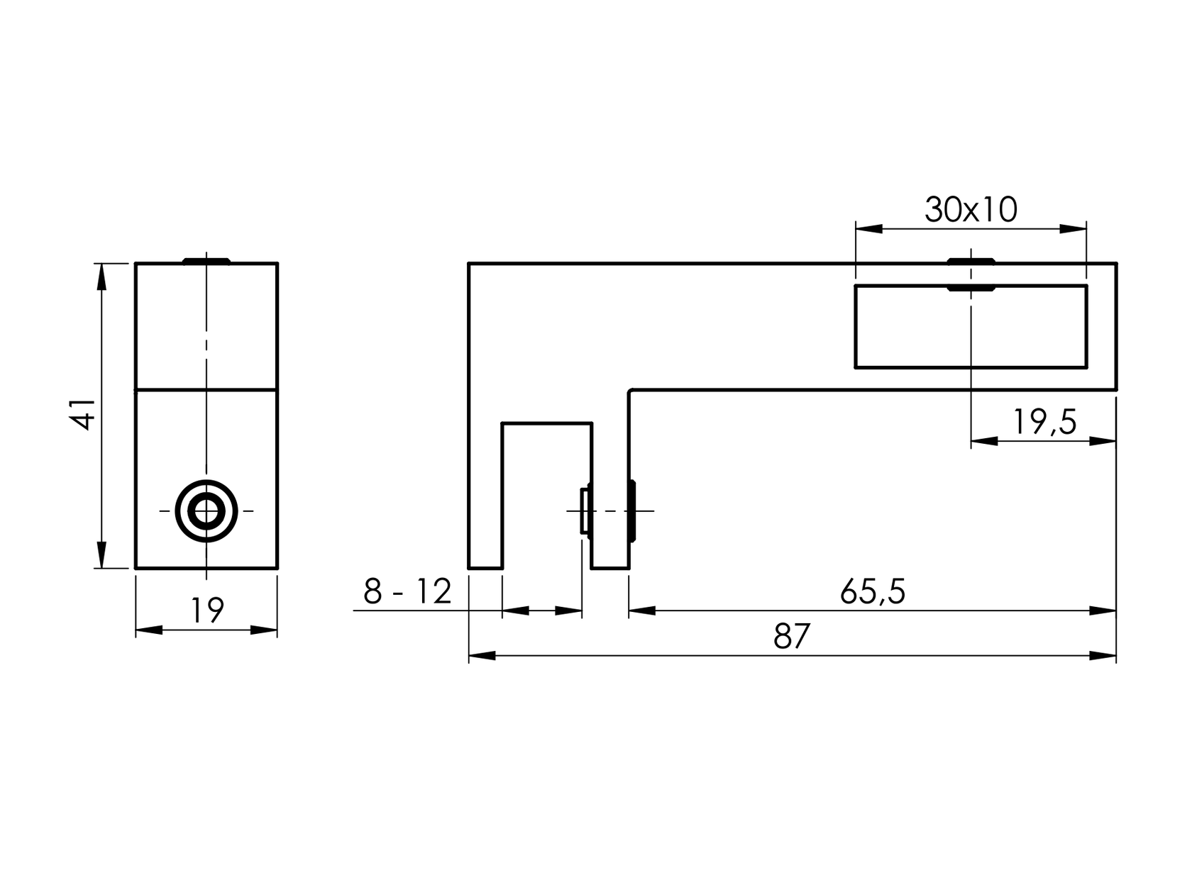 Držák stabilizátoru boční sklo