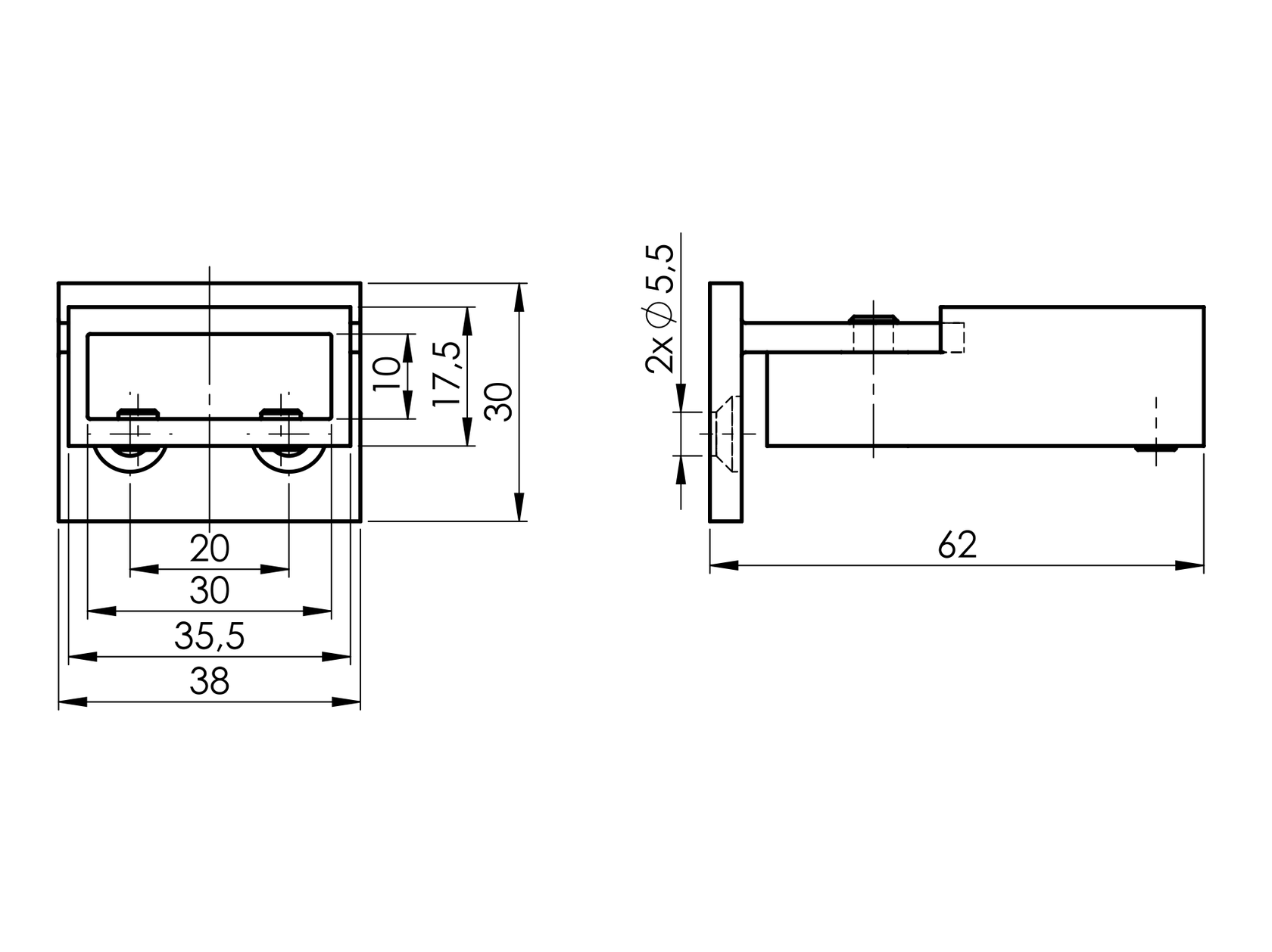 Držák stabilizátoru koncový adaptivní stěna