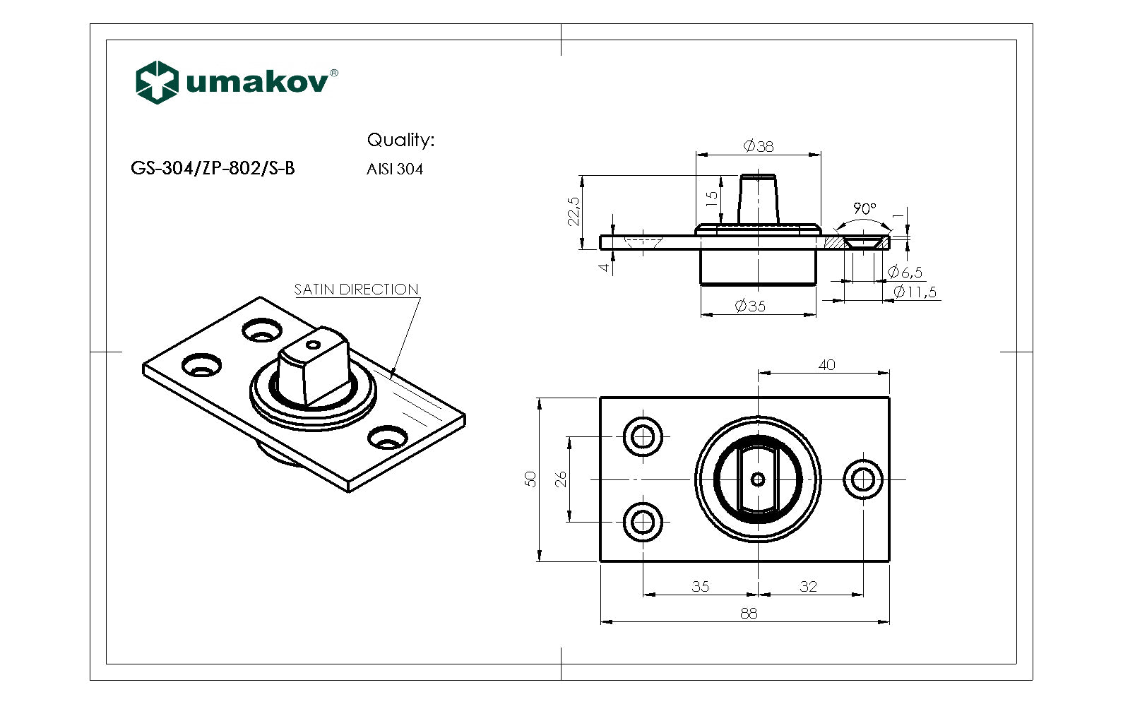 Trn pro spodní pant - do podlahy