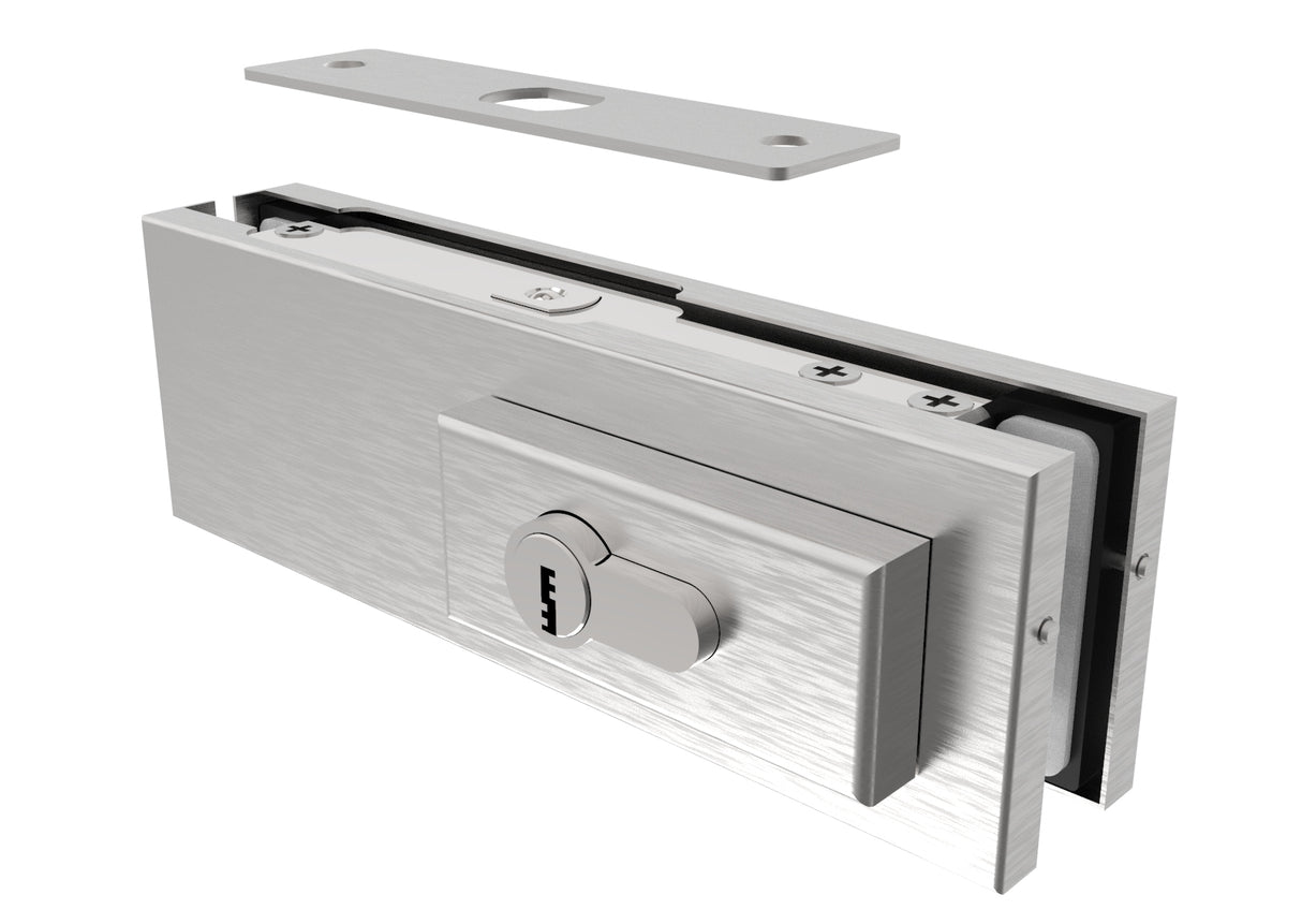 Zámek pro skleněné dveře s vložkou AISI 304