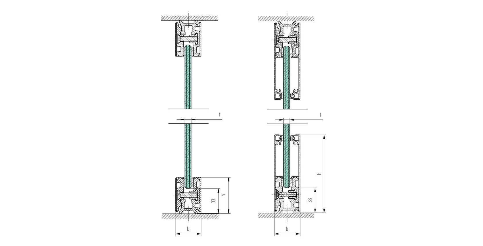 Zasklení pevné -  set 3m profilu Elox, elox-inox
