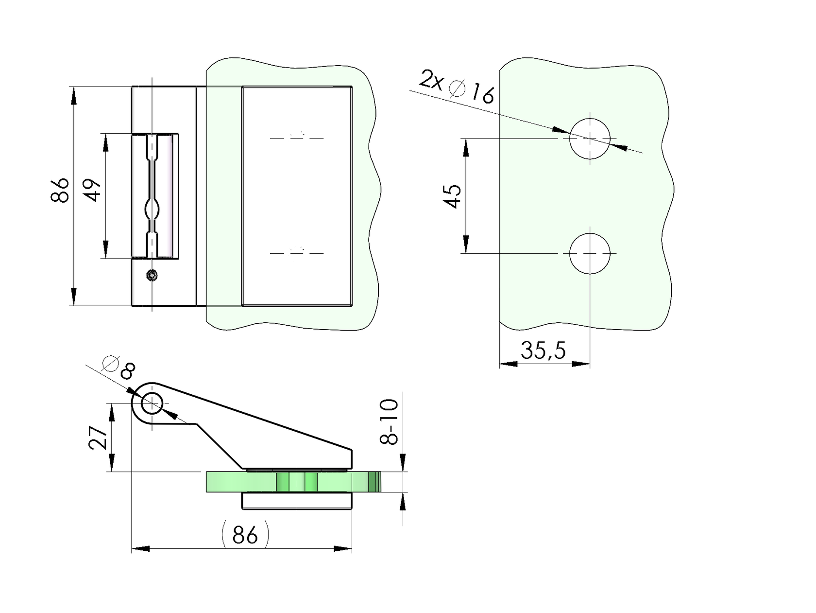 Závěs pro skleněné dveře office Al