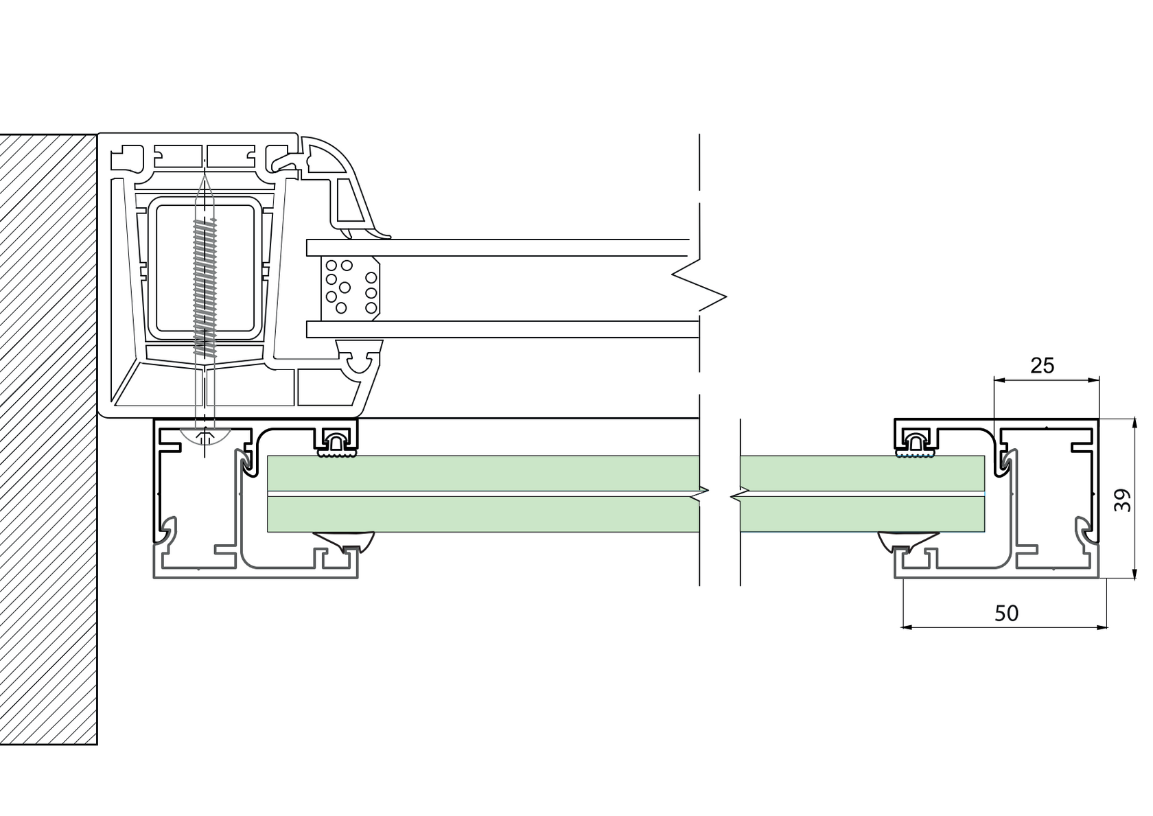 Francouzské okno hliník rám bez skla, kotvení do okna