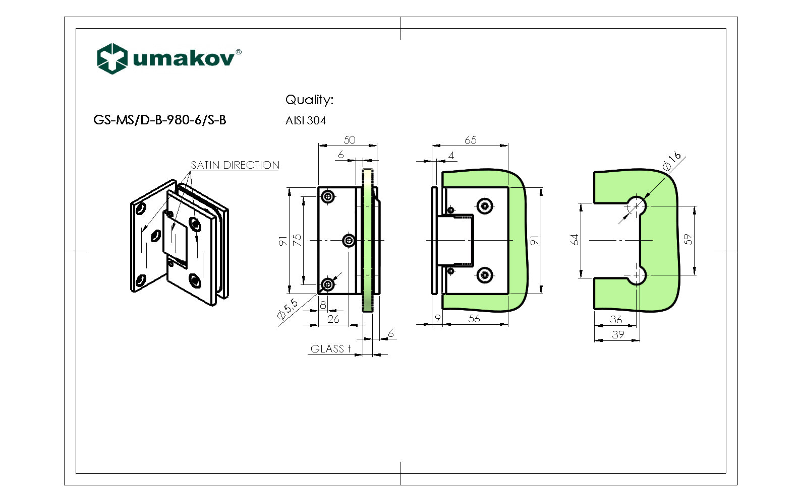 Pant pro skleněné dveře stěna/sklo +/- flex