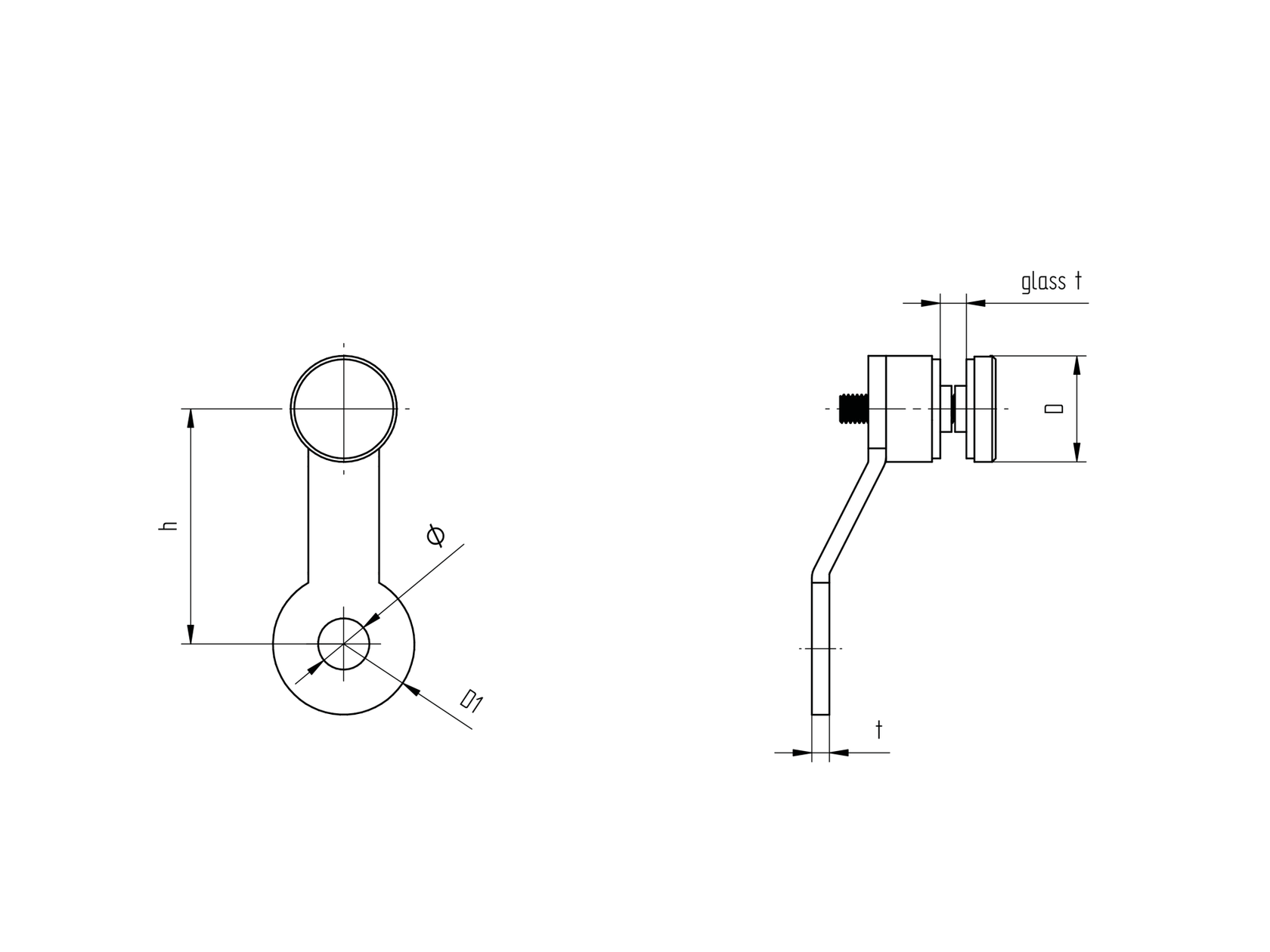 Držák skla spider AISI304, 95mm