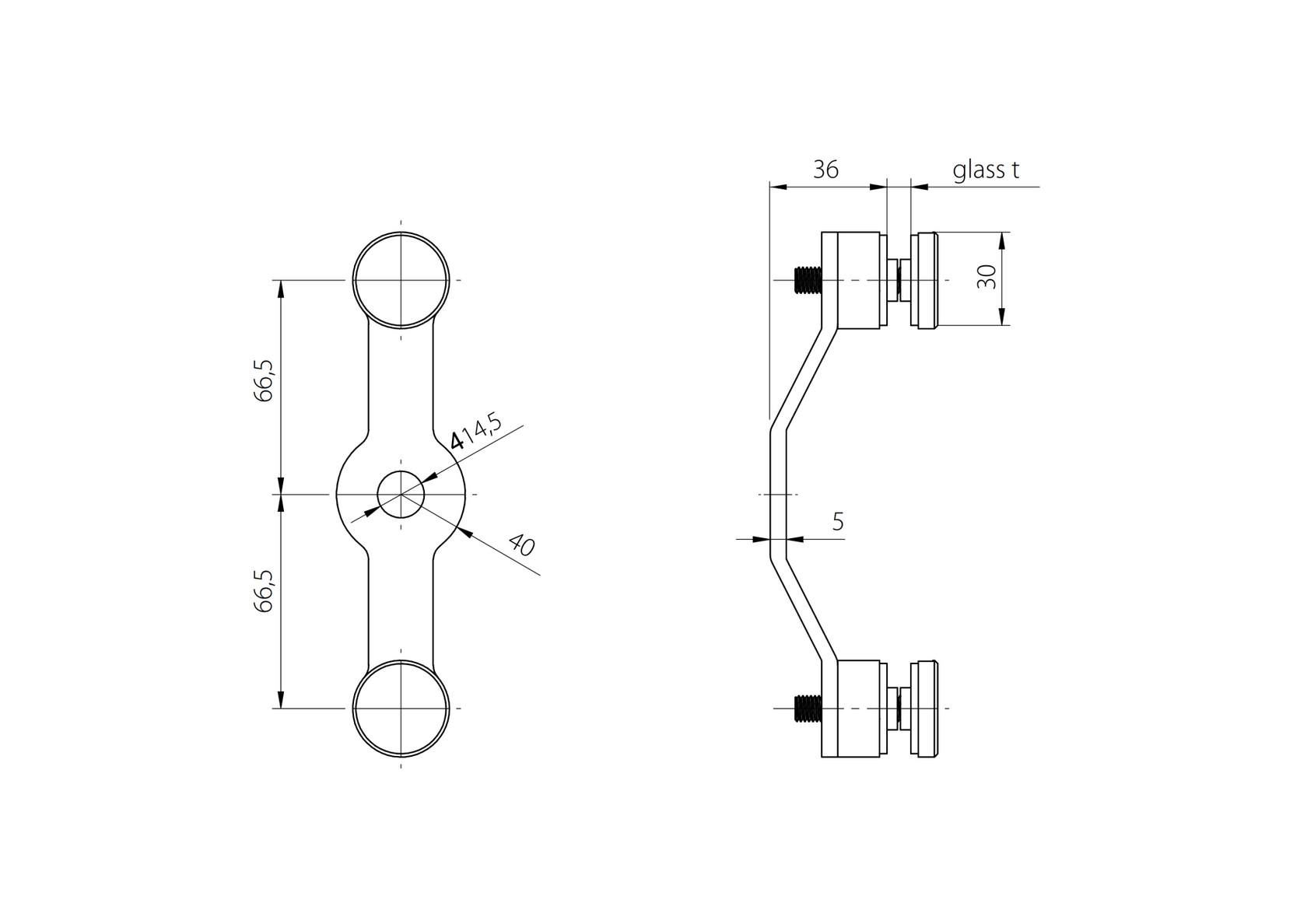 Držák spider AISI304, 2xD30mm/180°