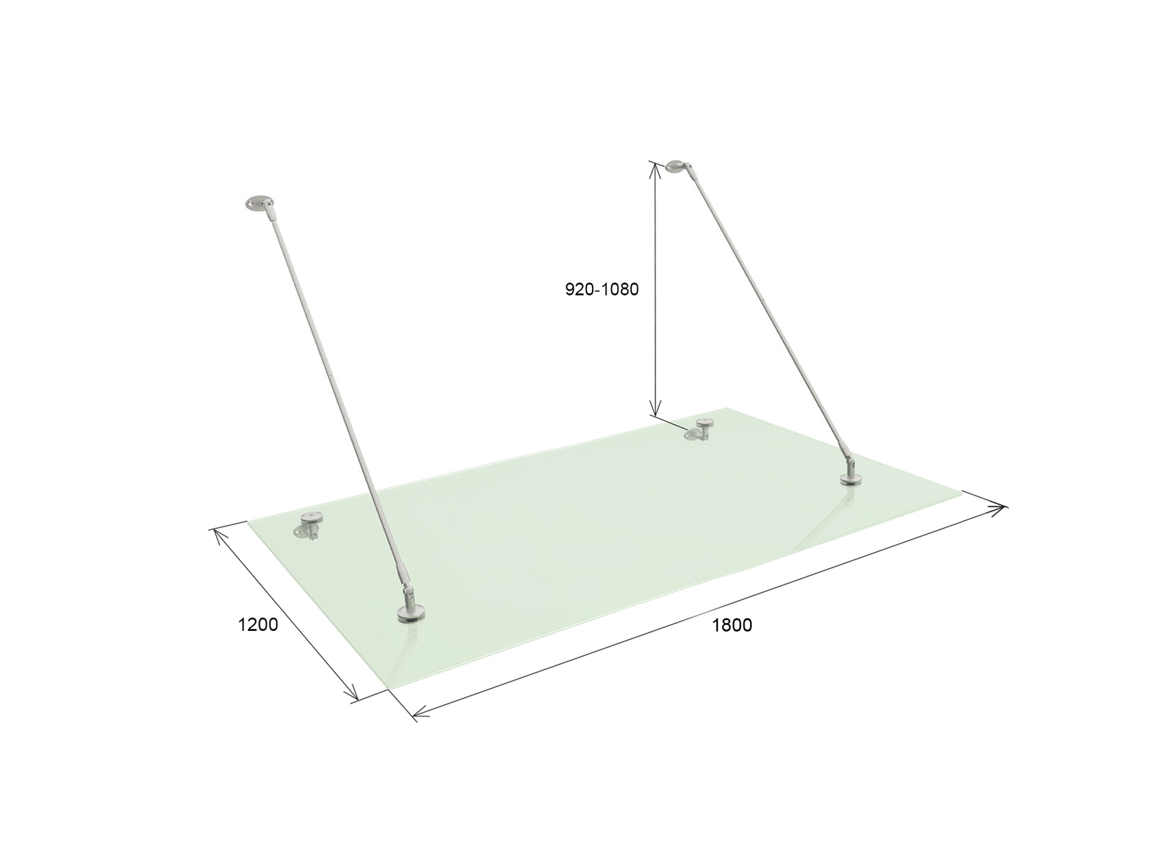 Přístřešek, táhlo kování AISI316, M12