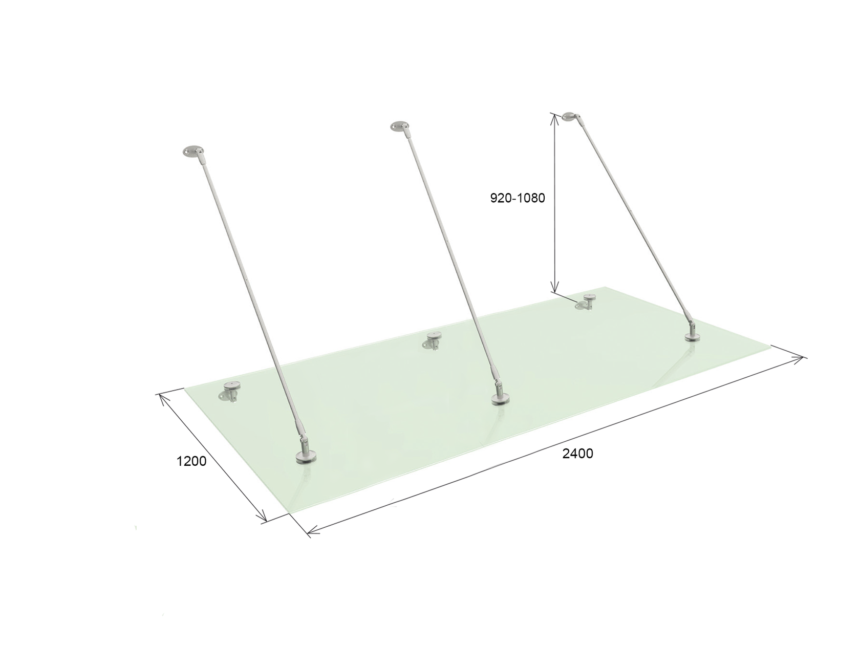 Přístřešek, táhlo kování AISI316, M12