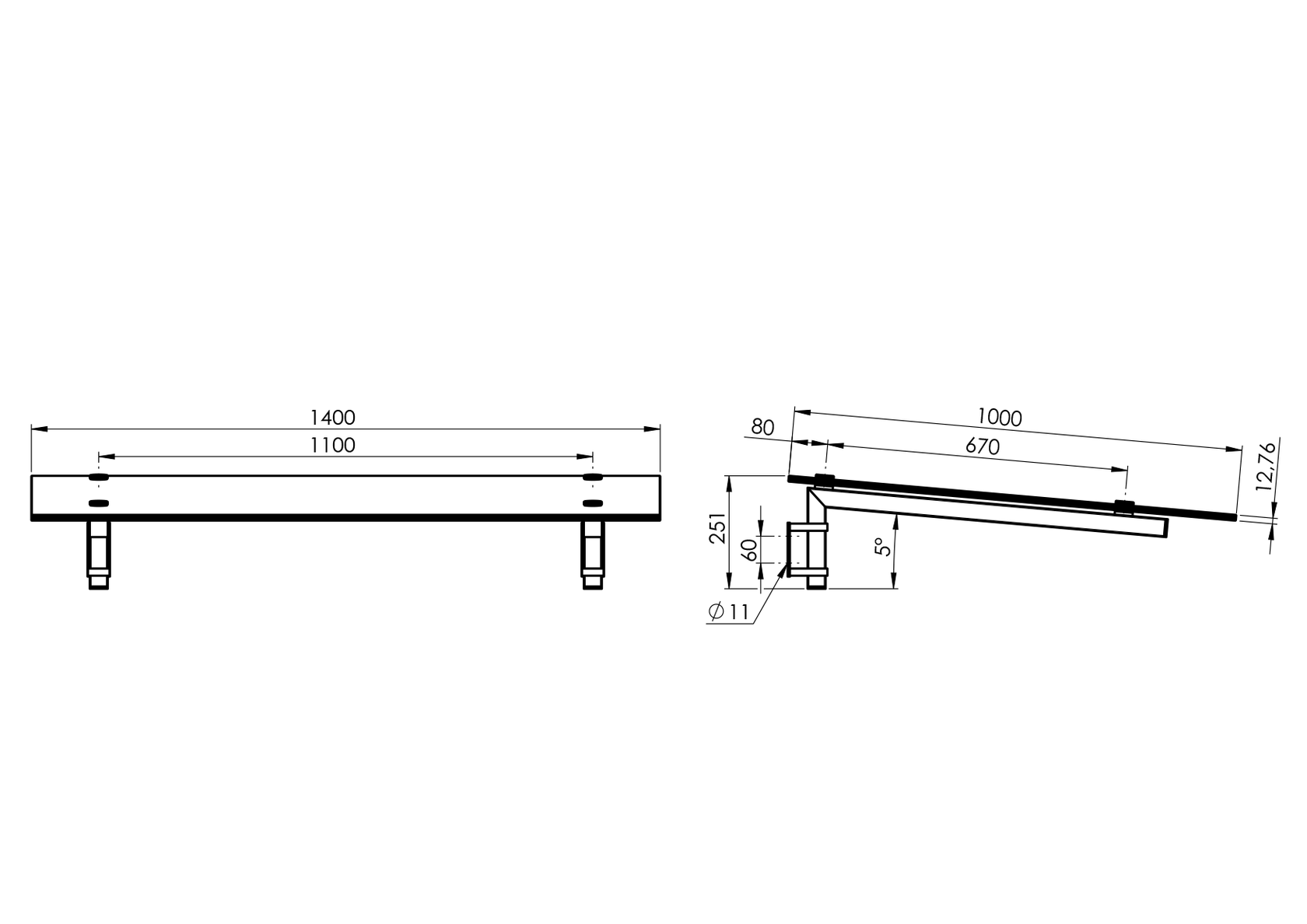 stříška AISI304, ESG/VSG glass