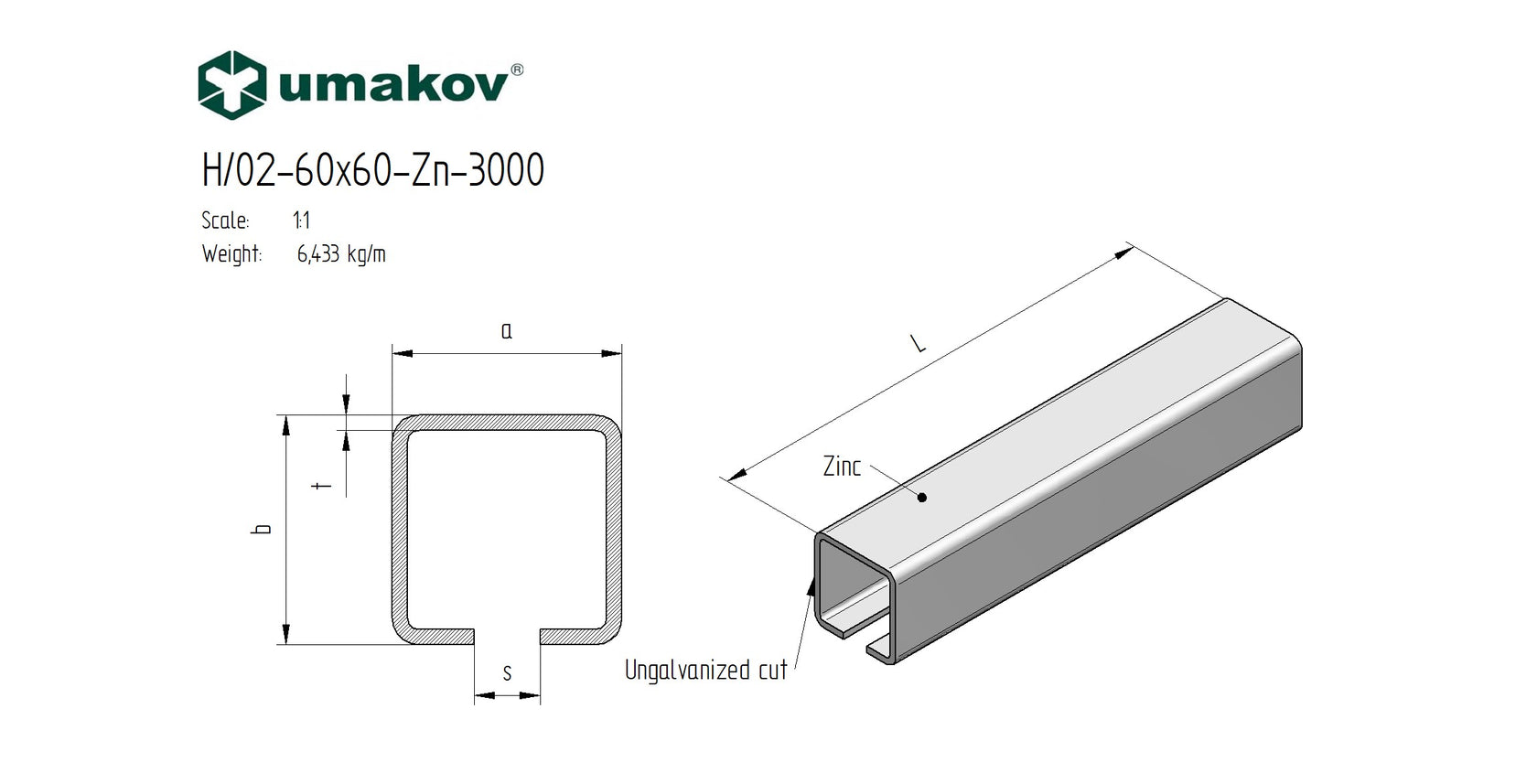 Vodíci profil, kolejnice posuvné samonosné brány Z