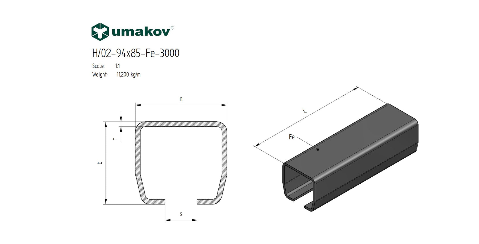 Vodíci profil, kolejnice posuvné samonosné brány F