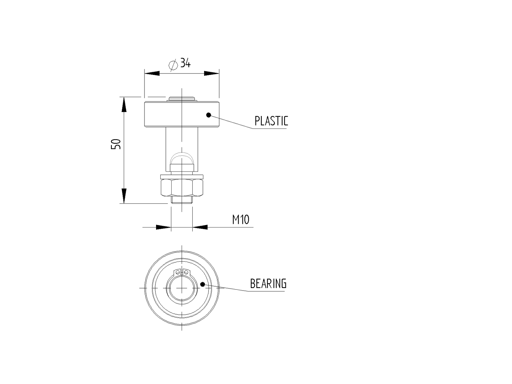 Vodíci rolna s ložiskom, Zn,