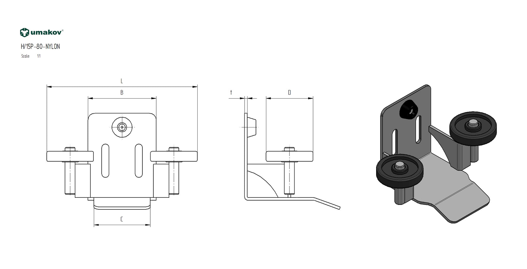 Dojezdová kapsa Zn, profile 80x80mm