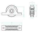 Pojezdové kolečko - V Zn, D80