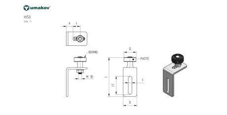 Koliesko nylonové s konzolou H115mm, B40mm, d=35mm