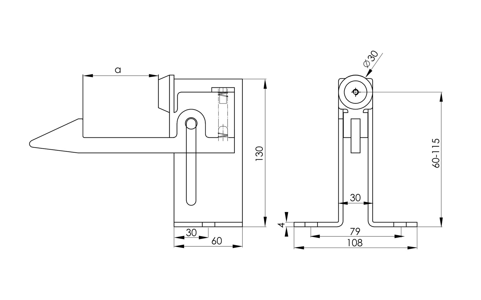 Doraz koncový,nastaviteľný, se zajištěním Zn