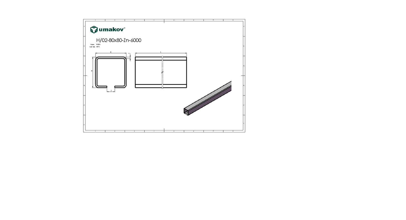 Vodíci profil, kolejnice posuvné samonosné brány Z
