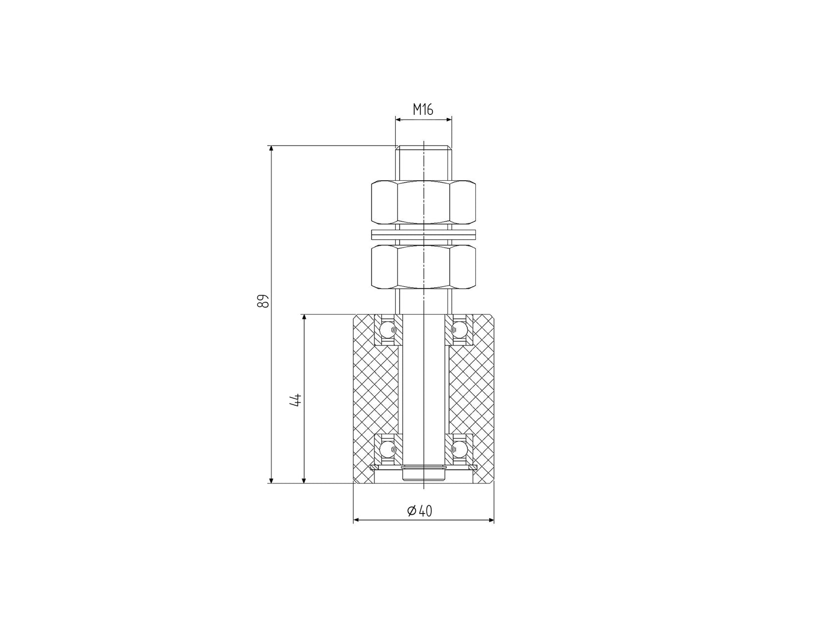 Vodíci rolna s ložiskom, Zn, D40mm, bílá