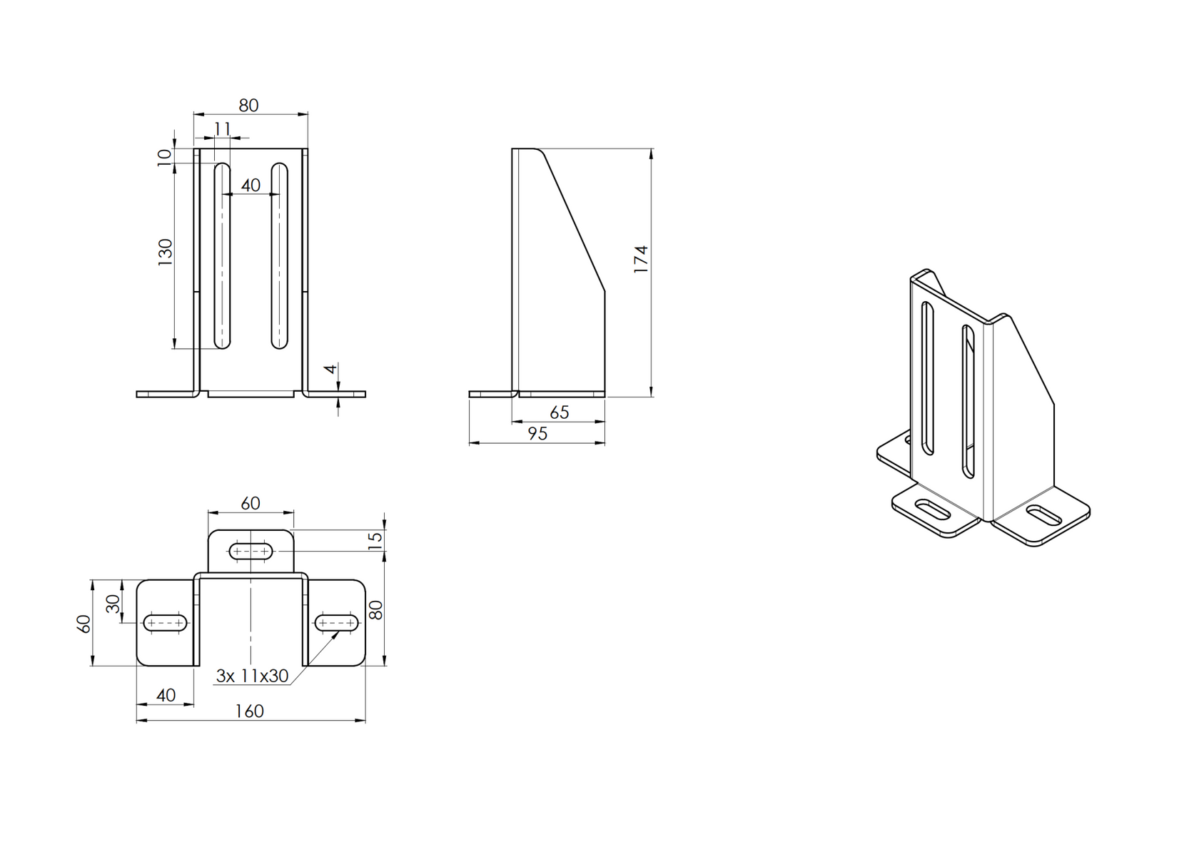 Držák univerzální, Zn