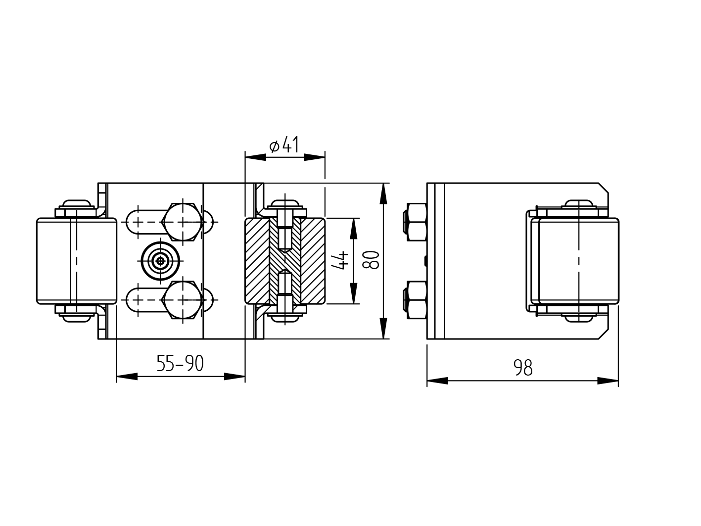 Horní doraz Zn, 55-90mm Zn,black rubber