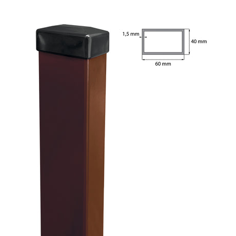 Sloupek 60x40mm ZnPVC 1800mm hnědá