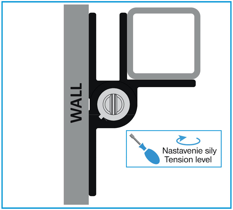 Pant pružinový jednostranný, Aluminium, montáž na stěnu