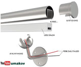 Profil iLED zábradlí s integrovaným osvětlením 24V