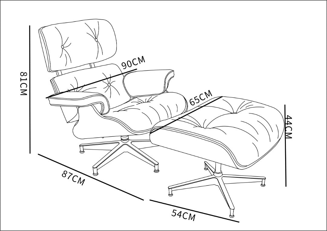 kožené křeslo Charles & Ray Eames replika ořech