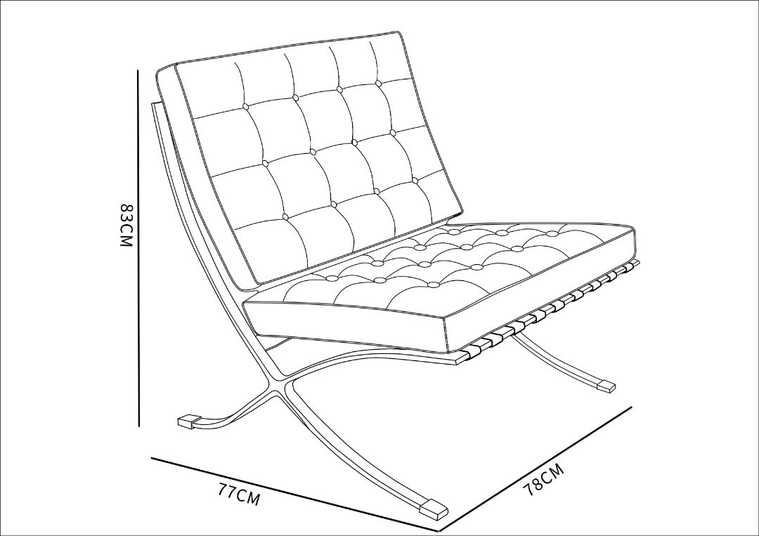 kožené křeslo barcelona design Barcelona replik