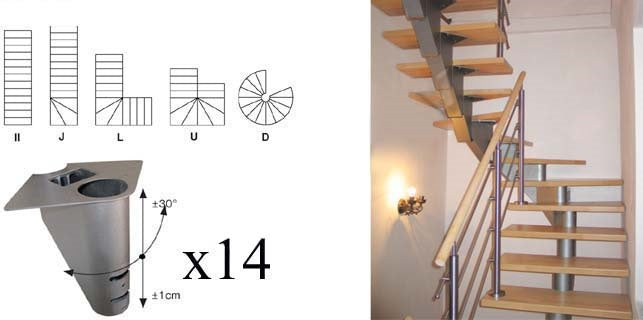 Schodiště SEGMENT NS270 sada Vmax 2680mm Vmin 2420