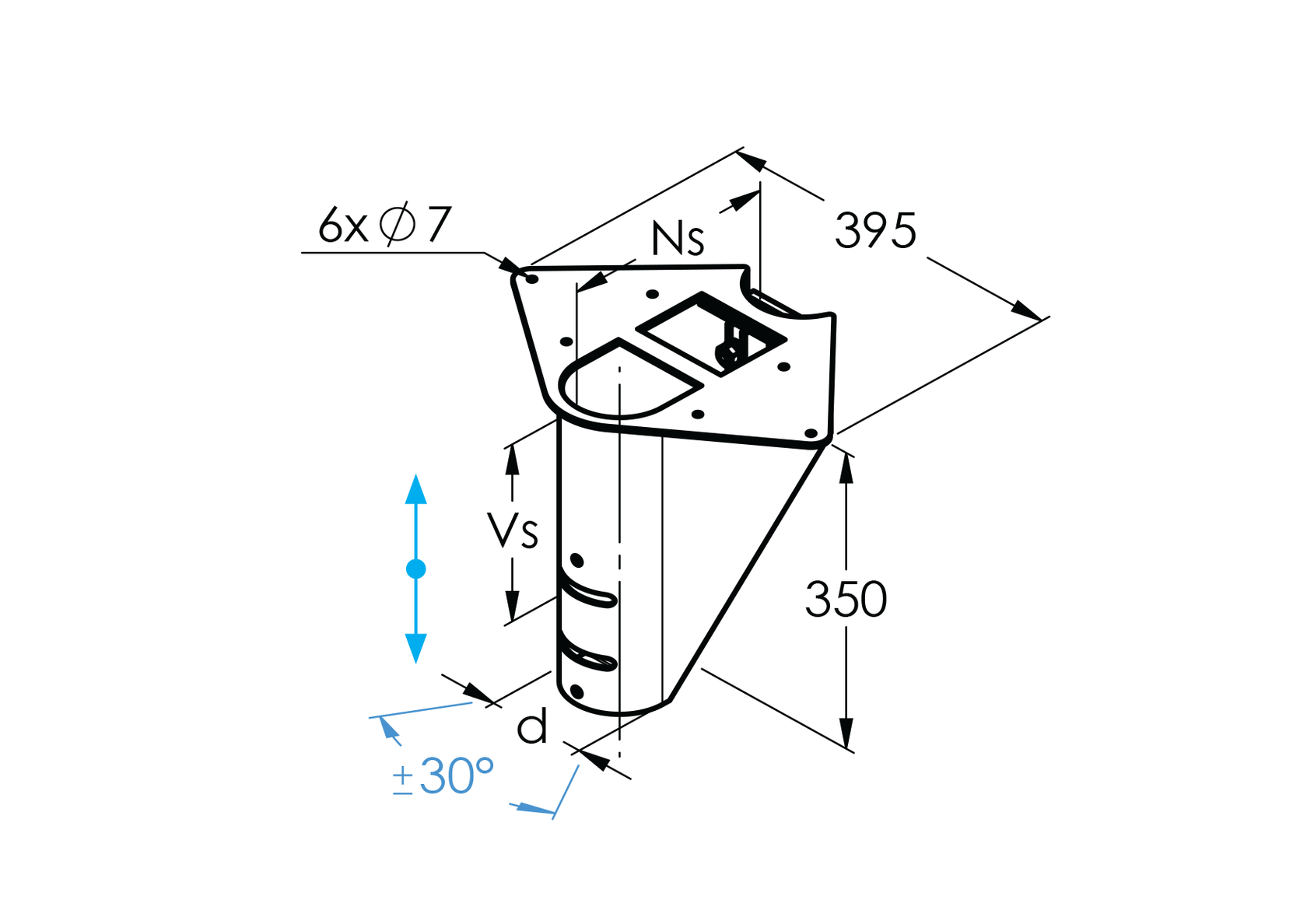 Schodiště SEGMENT NS240 Vs170-190mm, ±30°
