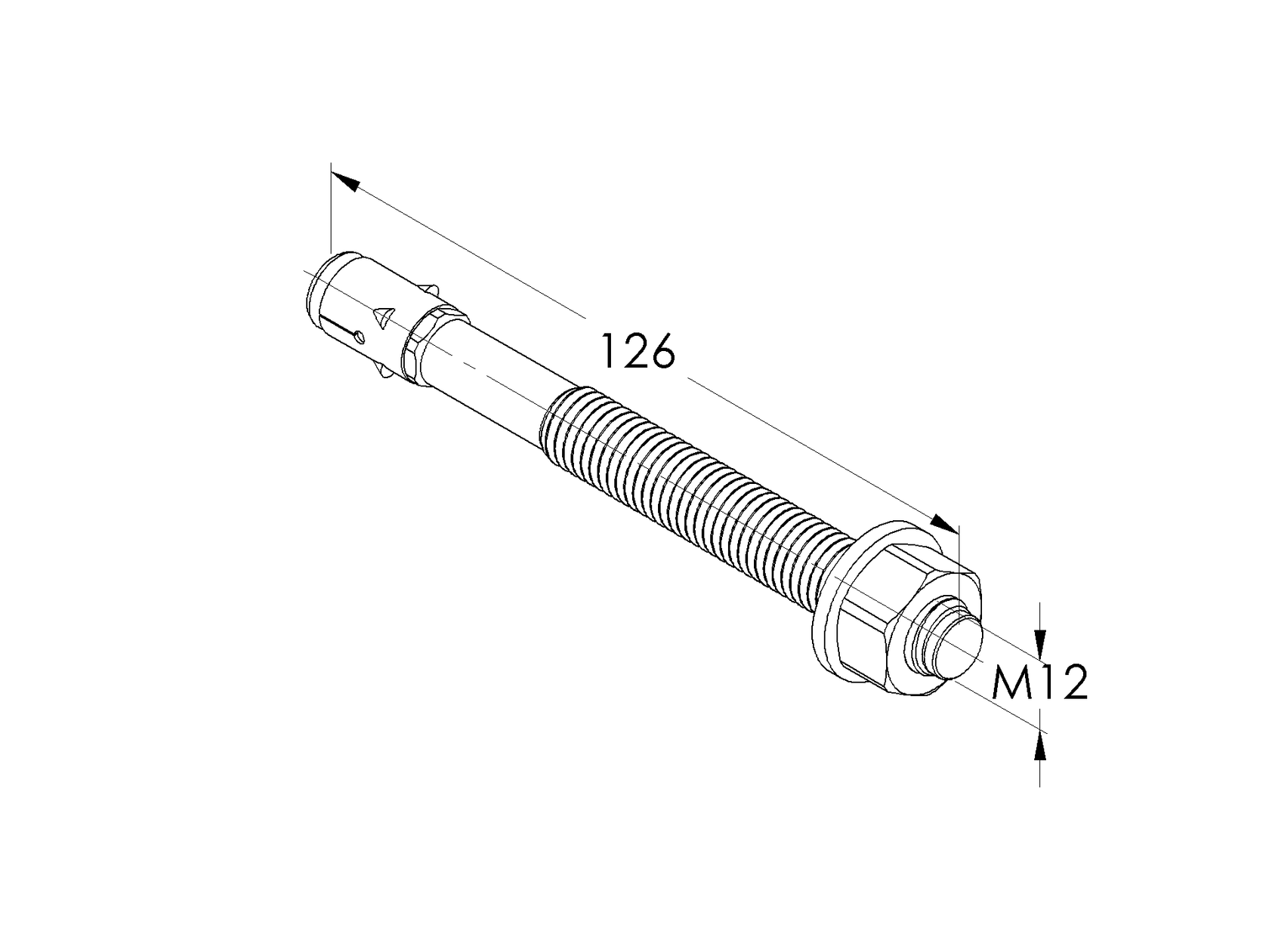 Ocelová kotva M12, d12, L124