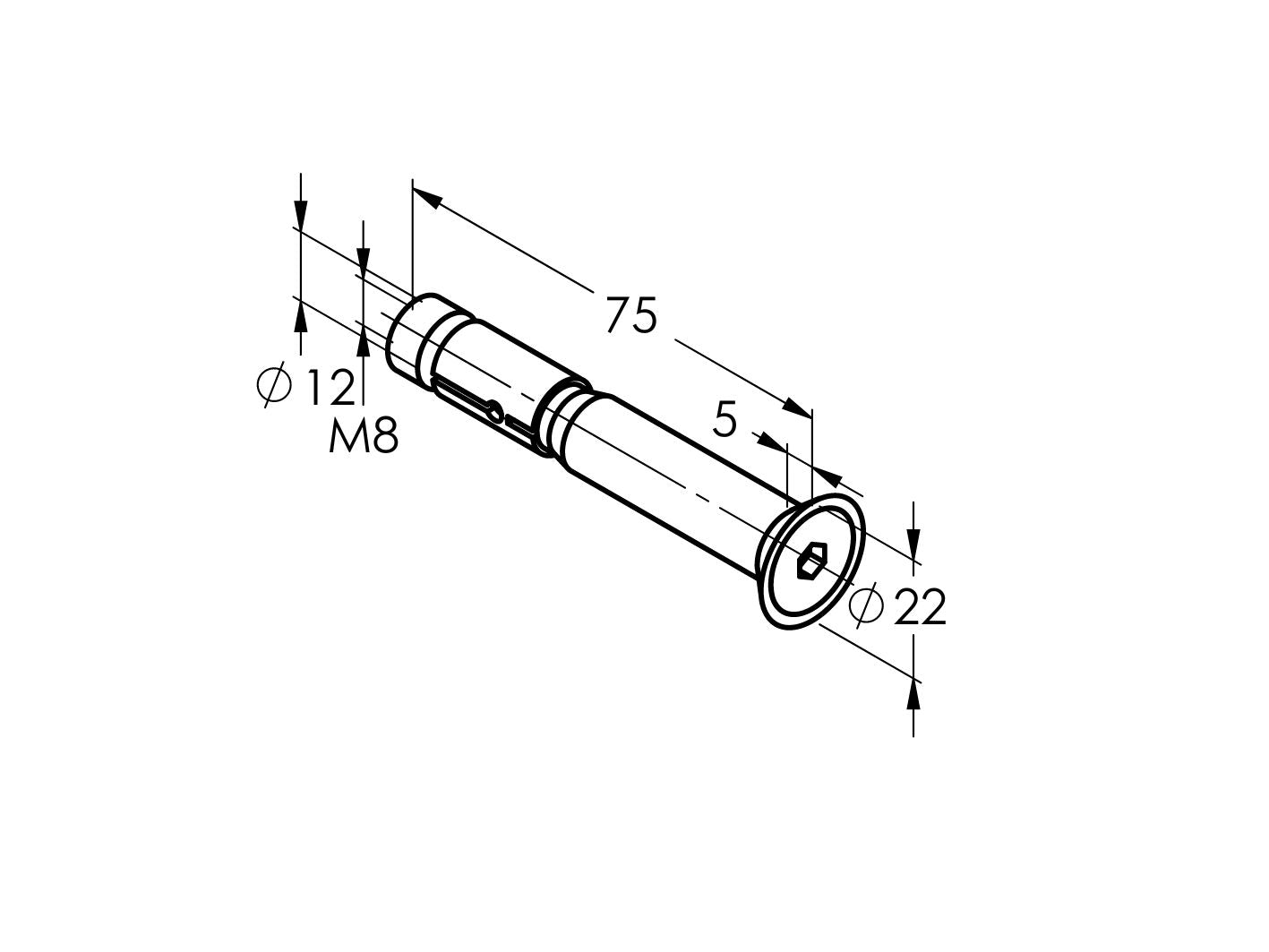 Kotva pro středně těžké zatížení se zápustnou hlavou M8