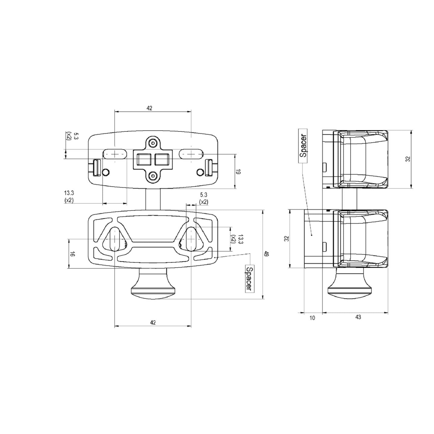Magnetická západka, boční