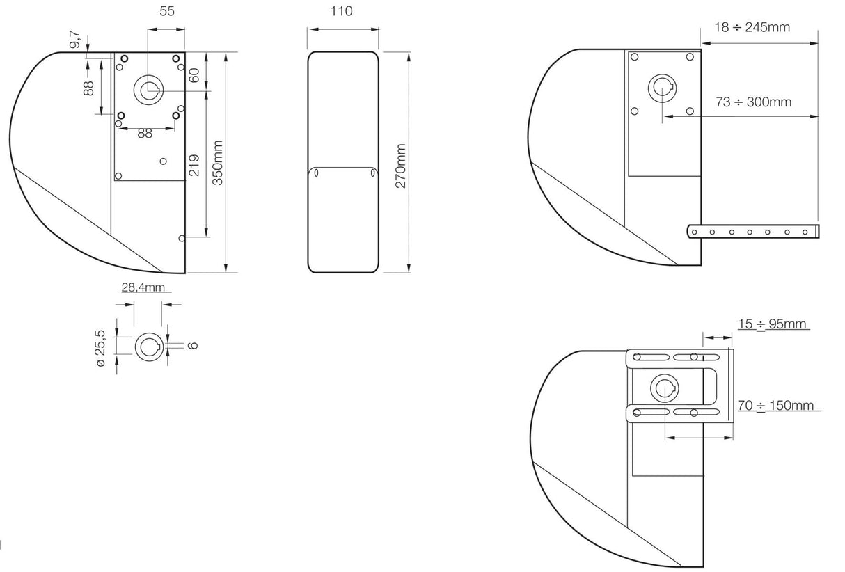Průmyslový pohon s enkodérem pro sekční vrata do 35m2